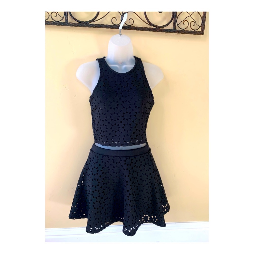 Bethany Mota two piece outfit. Black. Top is size S/P and skirt is XS.